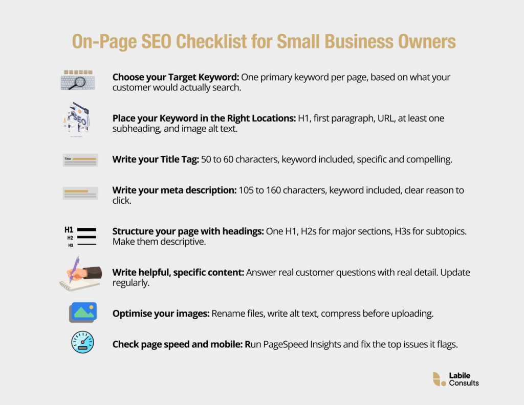 On-Page SEO Checklist for Small Business Owners
